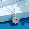 6.5mm Snowflake Halo Round Cut Moissanite Pendant Necklace S925 Sterling Silver For Women
