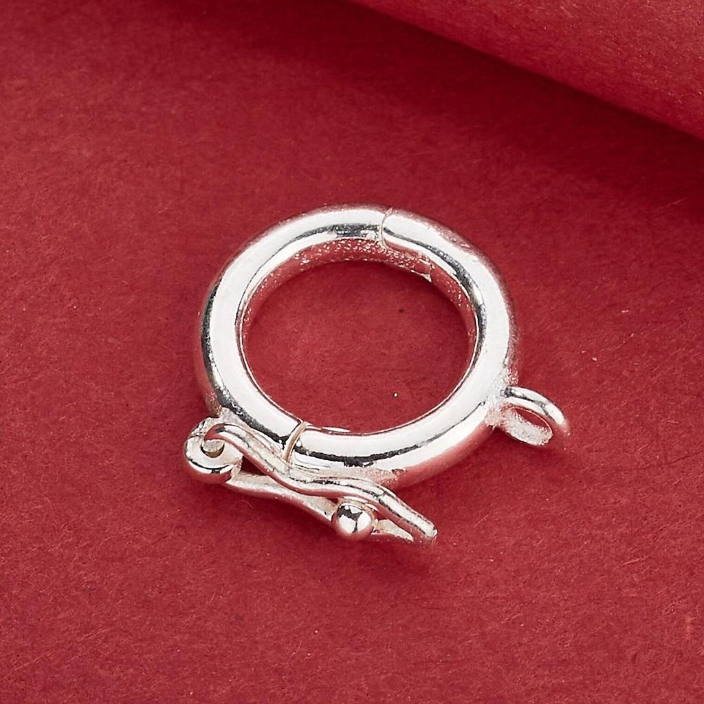 S925 Sterling Silver Round Pendant Clasp for DIY Bracelet and Necklace Accessories