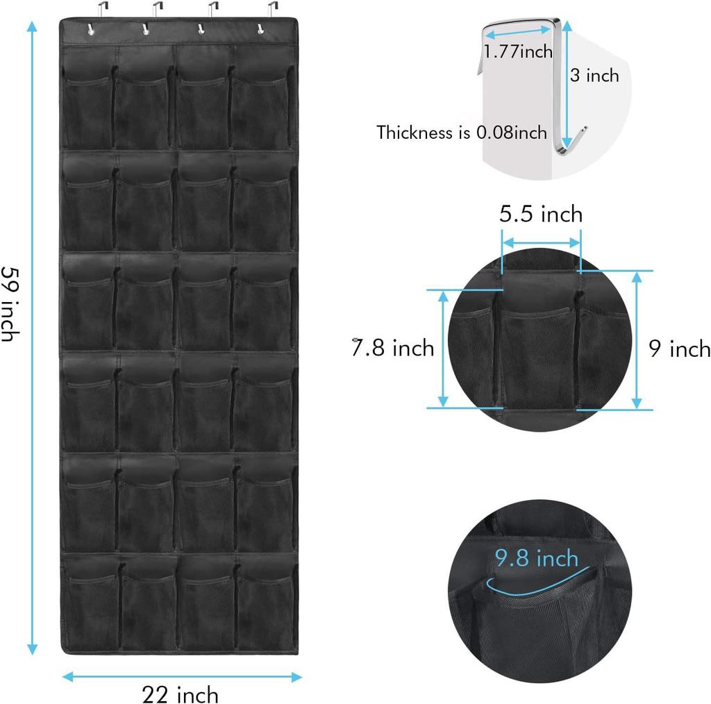 Kancalı 35 Bölmeli Kapı Üstü Ayakkabı Saklama Çantası