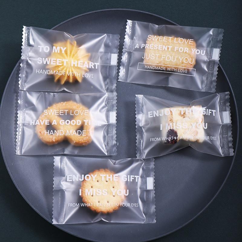 100 Stück 7x9,5cm Chinesisches Neujahr Schneeflocke Knusprige Verpackung Backen Keks Süßigkeiten Maschinengeeignet Versiegelt Event Party Geschenktüten