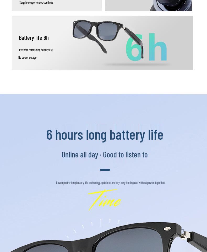 AI Bluetooth Translation Glasses: LC103-02 UV Color-Changing Lenses, Music & Call Functionality Sunglasses