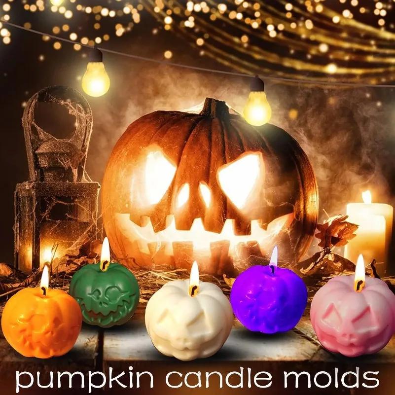 DIY Skull Pumpkin Candle Silicone Molds Halloween Ghost Plaster Resin Cast Crafts Cement Mold Handmade Soap Mould Holiday Gift