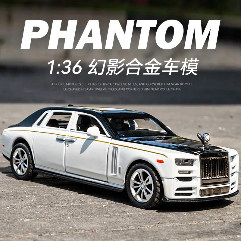 1:36 Rolls Royce Phantom Sedan High Simulation Diecast Metal Alloy Model Car Sound Light Pull Back Collection Kids Toy Gifts
