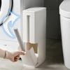 Plastic Garbage Can with Press Type Opening Large Capacity Trash Can Waste Bin Toilet Brush for Daily Disposal Need