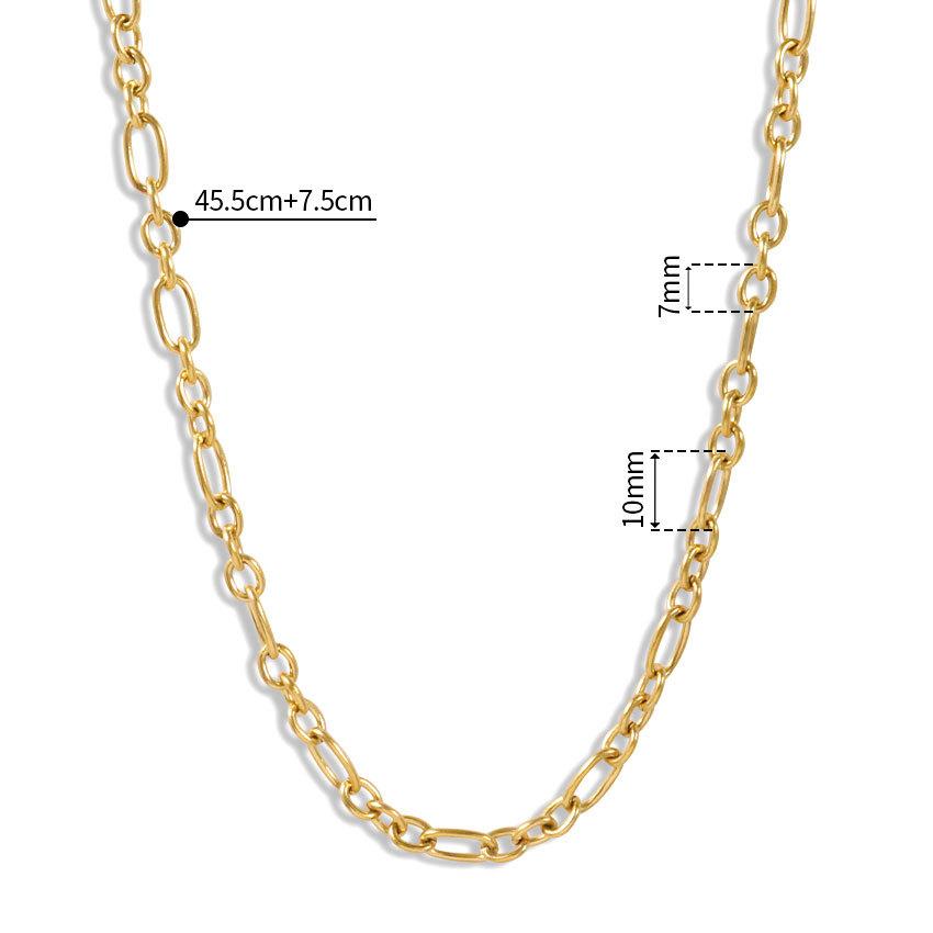 Stainless Steel Flat Hammer Long Cross Necklace Titanium Steel Flat Wire Long Cross Chain Necklace Long O-Chain Accessories