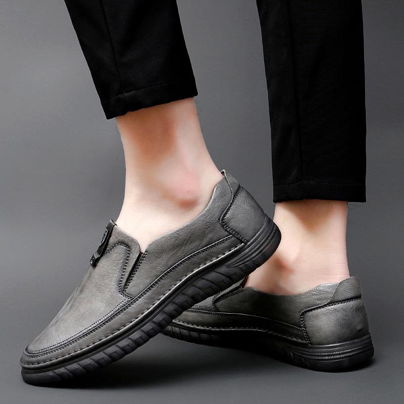 

Мужская обувь 2025 лето новая высококачественная простая ветровка мягкая подошва повседневная обувь офисная работа на одну ногу ленивая обувь 44