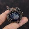 Blue Color Evil Eye Pendant Copper Wire Wrapped Gemstone Pendant Evil Eye Jewelry Handmade Amazing Pendant Copper Wire Wrap Jewelry For Gift