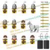 N501U-504U Medieval Castle Knight Building Blocks Figures Four Side UV Printing King Warhorse Weapons Accessories Toys Kid Gifts