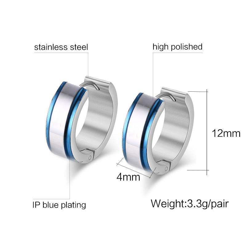Punk Stainless Steel Huggie Earrings for Men, Fashion Unique Small Hoop Earrings, Waterproof Hypoallergenic Jewelry