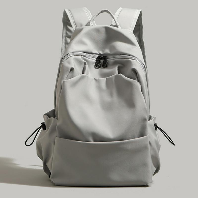 New Korean Version Versatile Schoolbag Men's Solid Color Backpack Girls' High School Backpack College Student Computer Bag High-end Feeling