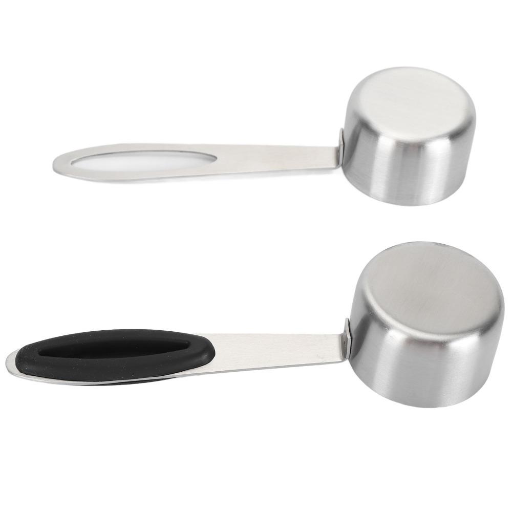2pcs set Black Silicone Handle Measuring Spoon Accurate Coffee Bean Measuring Spoon Coffee