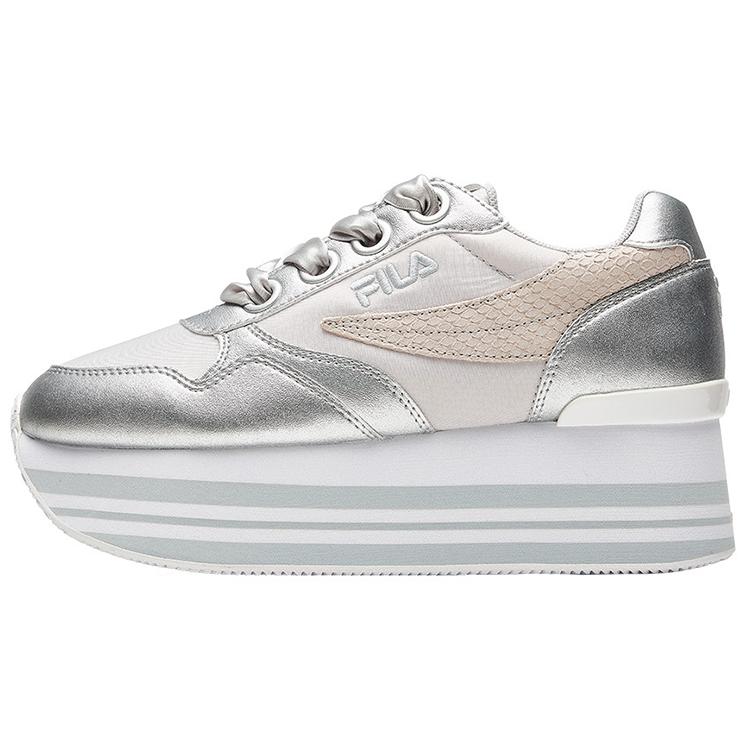 

New FILA Platform Shoes Women s Silver White F12W933601ASL 38