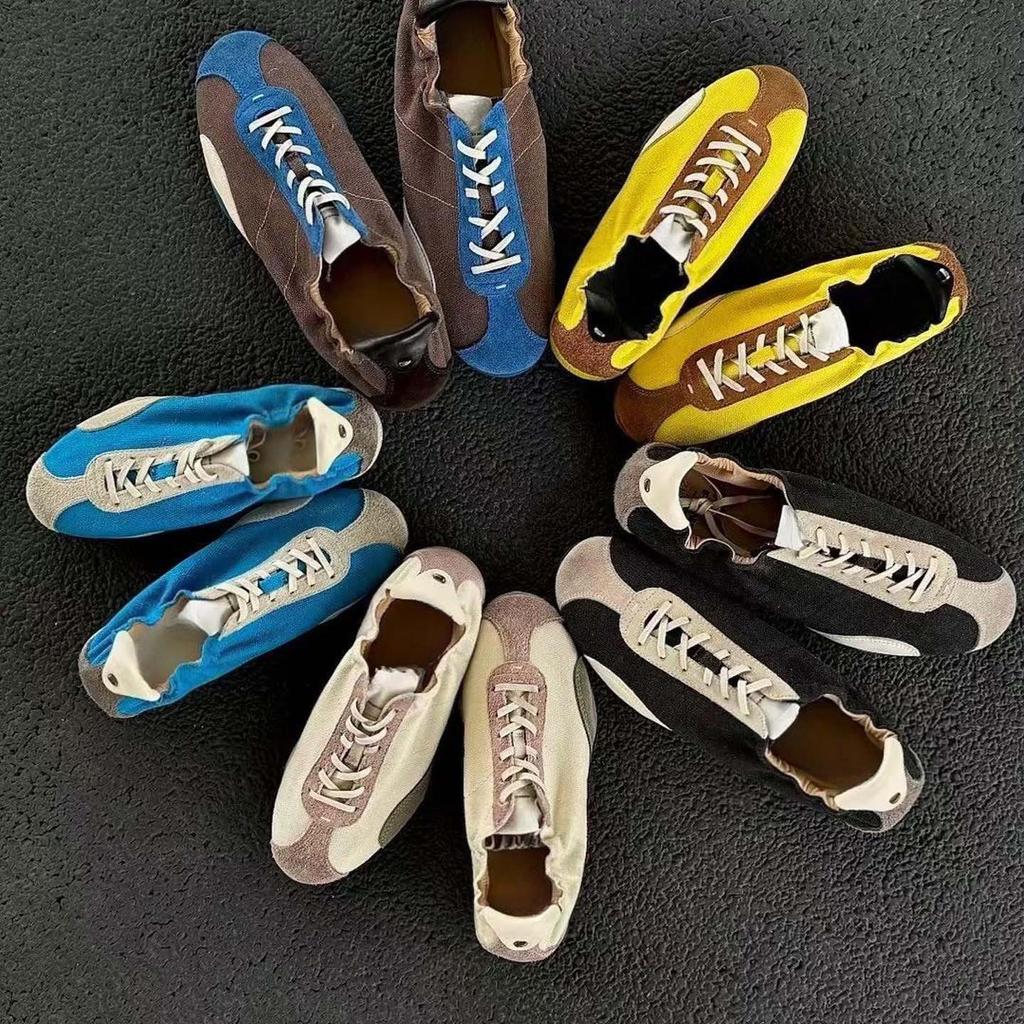 Round Head Lace-Up Thin Sole Trendy Hiking Shoes Comfortable Commuting Training Shoes Men'S Casual Shoes Urban Outdoor