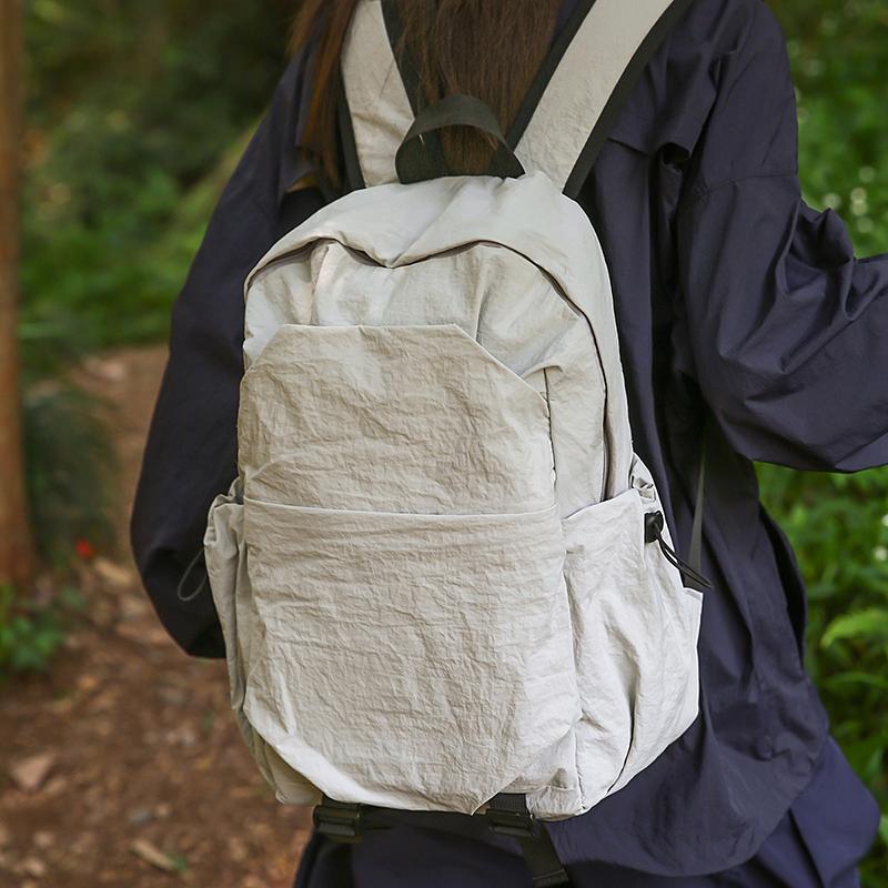 Student Solid Color Schoolbag Large Capacity Backpack
