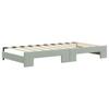 Pull Out Daybed with Drawers Light Grey 90x190 Cm Velvet