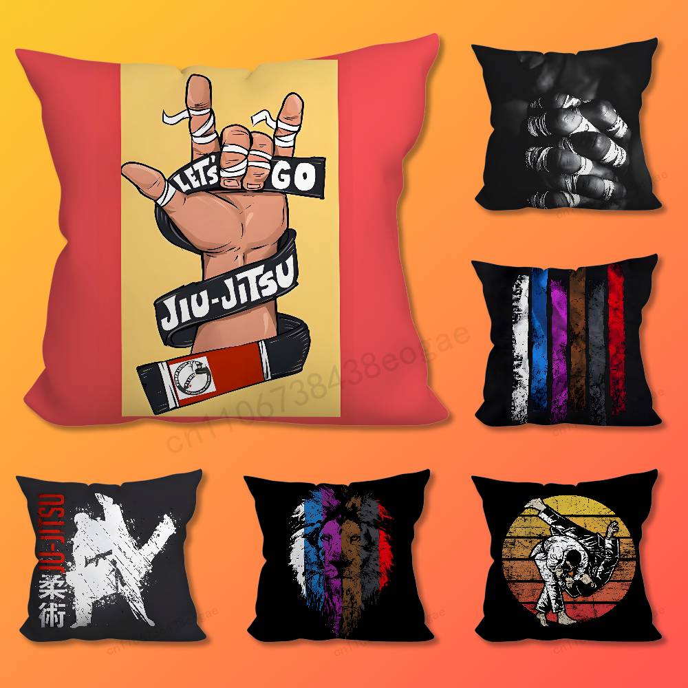 BJJ Brazilian Jiu-Jitsu Throw Pillow Case For 45*45cm,55*55cm,30*30cm For Home Bedroom Decoration And Protector