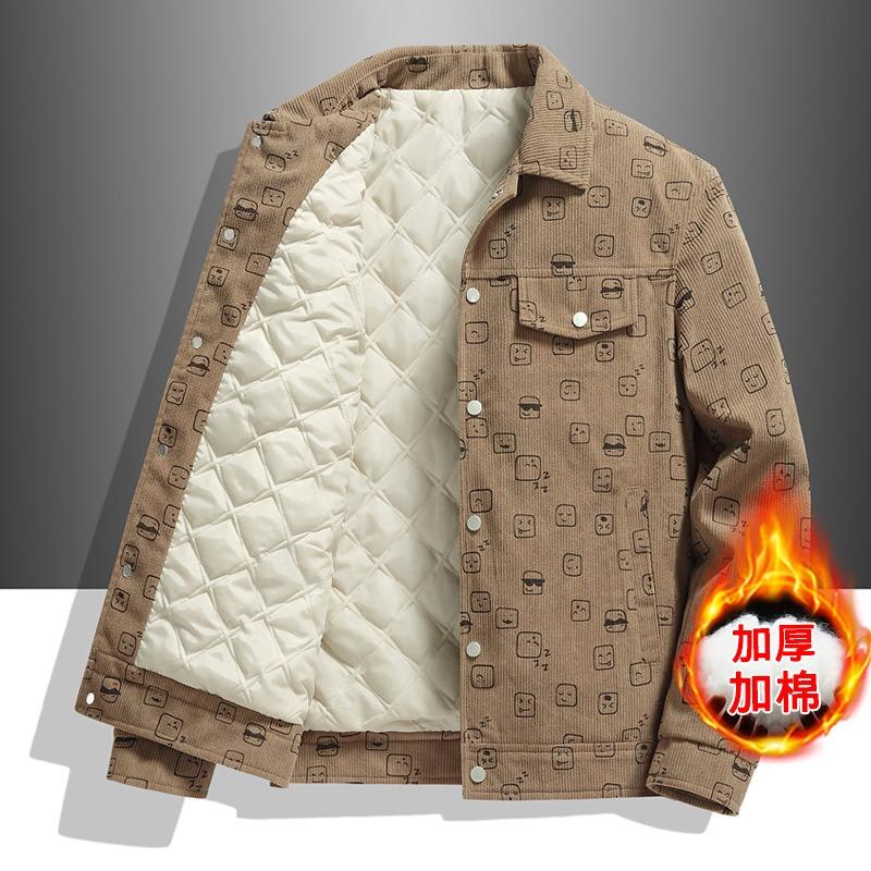 Cordjacke Herren 25 Herbst und Winter neu Frühling und Herbst Winter dick groß Größe verdicktes Revers lässig Arbeit Klipp