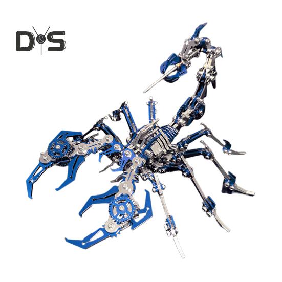 

3D Механическая головоломка «Скорпион», игрушка, сделай сам, металлический король скорпионов, модель, украшение, украшение для детей и взрослых, обучающая игра-сборка животных синий