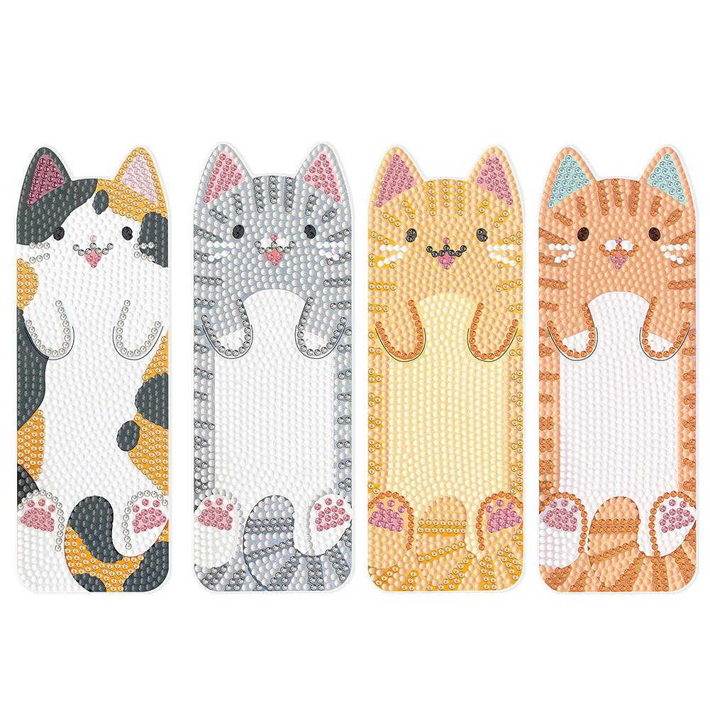 3Pcs Cat Patterns DIY Diamond Painting Bookmark Diamond Bookmark Art Projects for Beginners Ideal Choice for Home Office Use