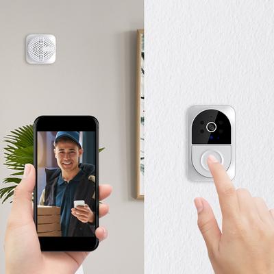 Inteligentny dzwonek do drzwi, inteligentny bezprzewodowy zdalny dzwonek wideo inteligentny wizualny dzwonek do drzwi, domowy HD Night Vision Wifi dzwonek do drzwi antywłamaniowych,(Bateria nie jest dołączona)