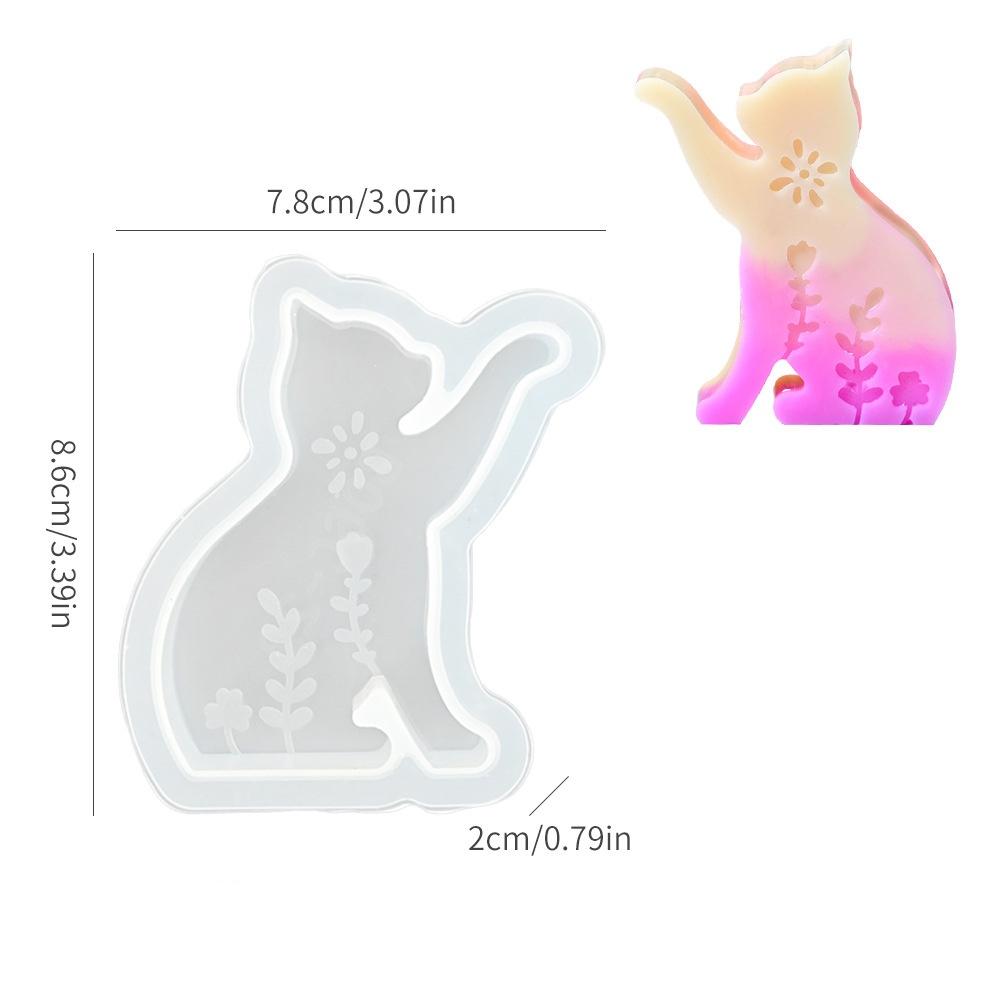 

Пасхальный кролик силиконовая форма полая с цветочным принтом кошка кролик форма для свечей силиконовая форма смола гипс формы DIY ремесло домашний декор