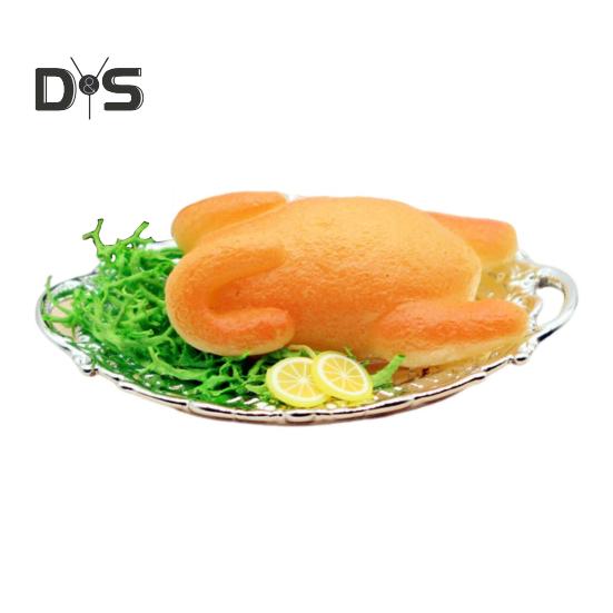 

Миниатюрная жареная курица, реалистичная рождественская жареная курица на тарелке, аксессуары для кукол, миниатюрный набор игрушек с едой для украшения обеденного стола для кукол