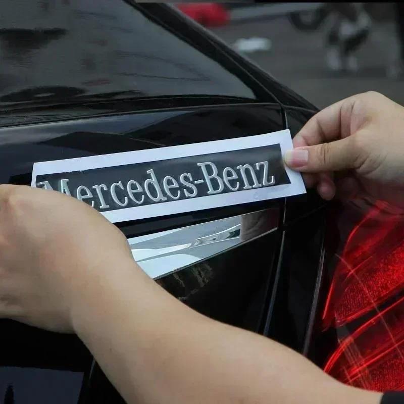 MEA4 3D ABS Mercedes Benz Logo Car Body Side Badge Body Rear Trunk Sticker For Mercedes Benz B/C/E/S Class A Class C200L GLC GLK CLA