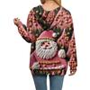 Women's Casual Fashion Long-Sleeved Zip-Up Christmas Print Knitted Hoodie