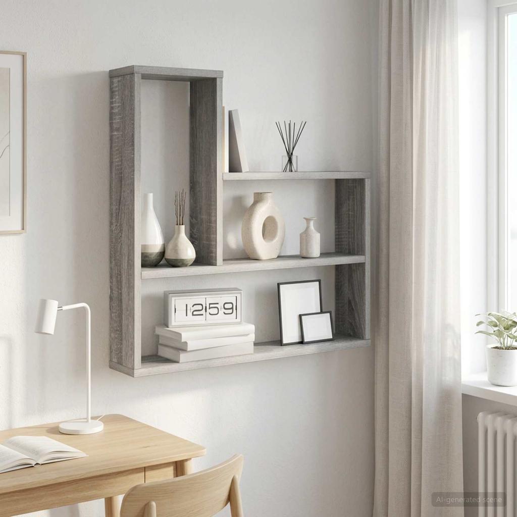 Wall Shelf Sonoma Grey 60 x 11 x 60 cm Engineered Wood
