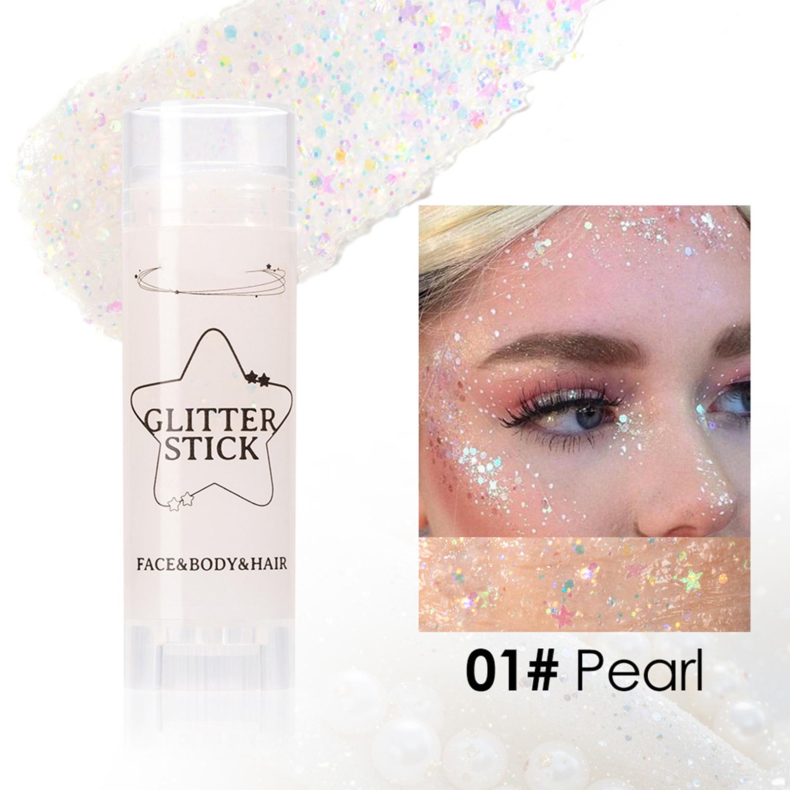 

Гель с блестками для тела для лица и волос - Сверкающая палочка с пайетками, Мерцающая краска для фестиваля, Марди Гра, вечеринок и макияжа One Size