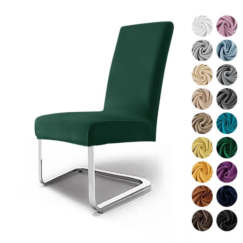 1/2 Stück Samt Stuhlbezug für Esszimmer Verstellbarer Hochzeitsstuhlbezug Elastischer Sitzschoner für Zuhause Bankett Restaurant
