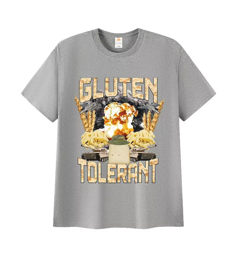 

Gluten Tolerant Funny Gift for Gluten Intolerant Tshirt Unisex Women Vintage T Shirt Casual ONeck Short Sleeve T Shirts Tops 4XL