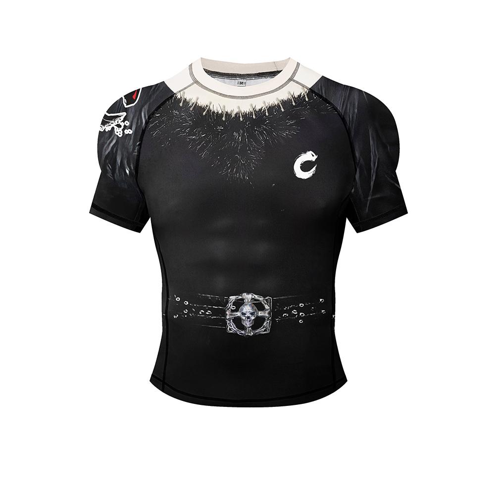 New Summer Animation Printing Rash Guards For Men MMA BJJ Grappling T Shirts Sublimation Tight Jiu-Jitsu Muay Thai Short Tee