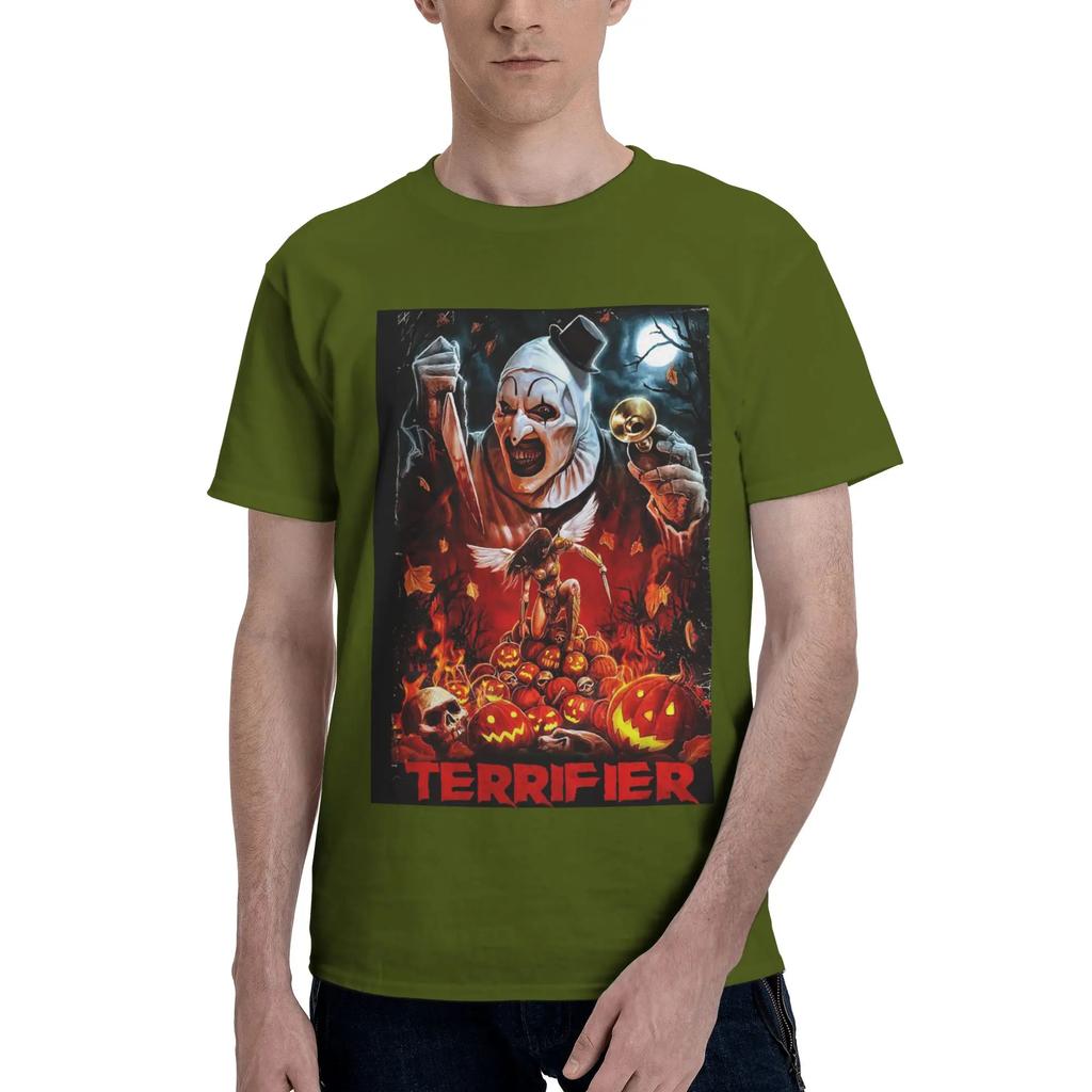 Terrifier Horror Poster 100 Cotton TShirt Mens Classic T Shirts Men Round Neck Short Sleeve S6XL