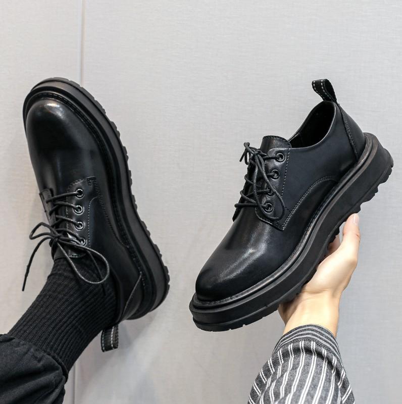 

Thick-soled low-top shoes men s lace-up muffin shoes 44 чорний