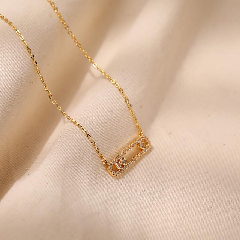 Collier Minimaliste Géométrique en Zirconium Chaîne Plaqué Or 18 Carats Choker Pour Femmes