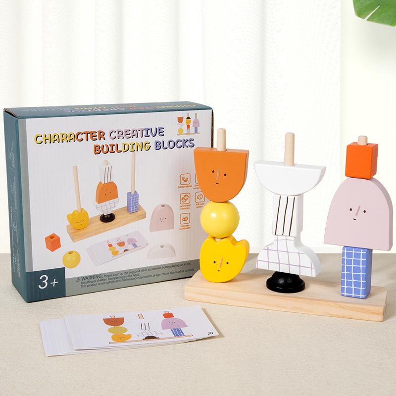 Kids Creative Interlocking Wooden Blocks - Large Pieces for Early Education