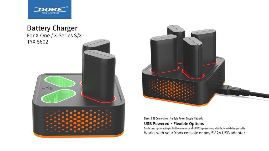 XBOX Series/One Controller Portable Battery Pack & Charging Dock with 4 Batteries.
