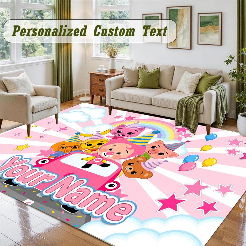 Crystal Velvet Square Rug Custom NameEl Payaso Plim Plim Pattern Non Slip Home Floor Decor Rug