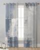 Geometric Abstraction Oil Painting Texture Sheer Curtains for Living Room Decor Window Curtains Kitchen Tulle Voile Curtains