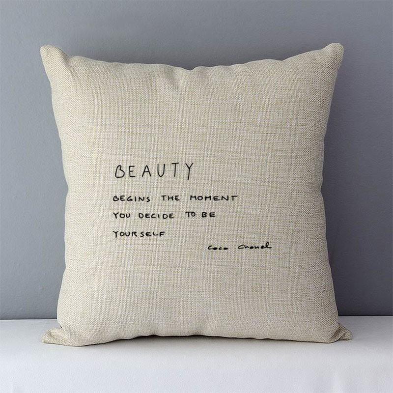 Short Plush Material Pillowcasedream Believe Achieve Letters Printed Quality Cozy Cushion Cover Home Decorative Pillows Square