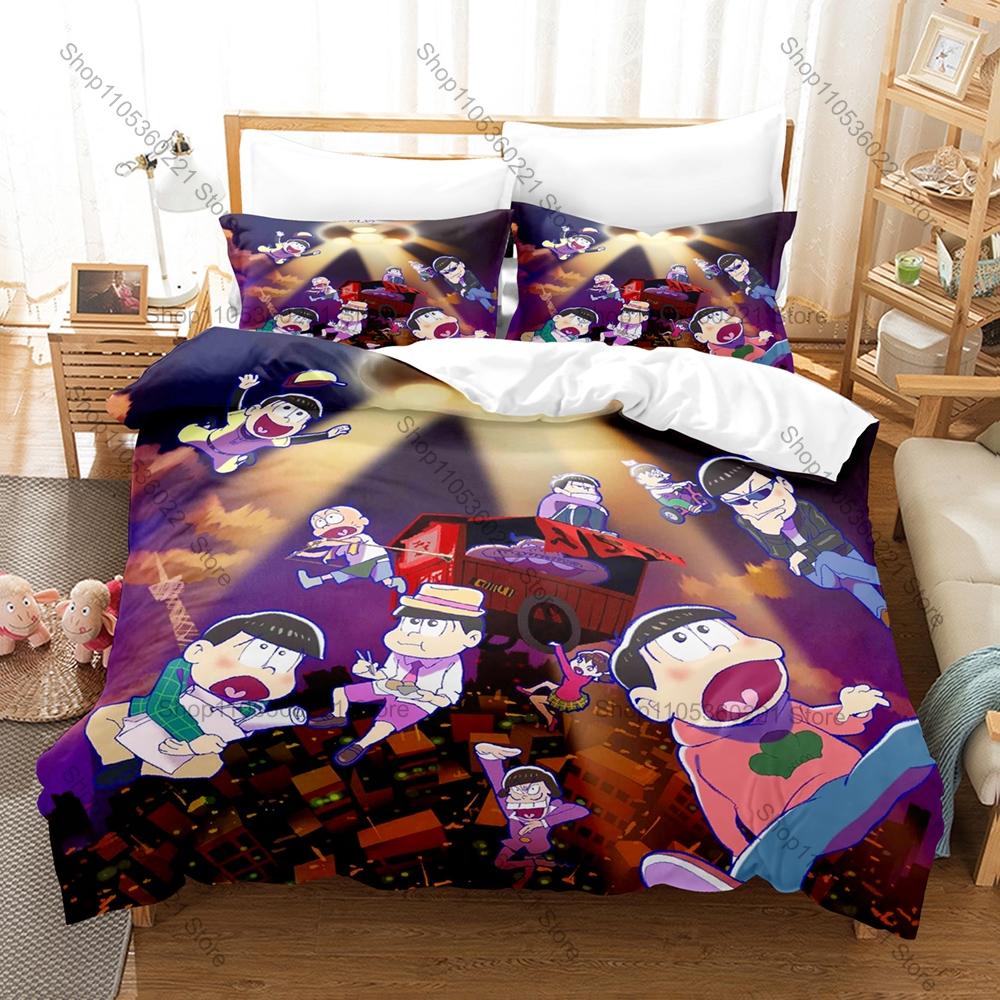 Funny Osomatsu San Theme Bedding Set 3 Piece Duvet Cover Set Home Textile For Kpop Fans Gift For Fans Bedroom Decor