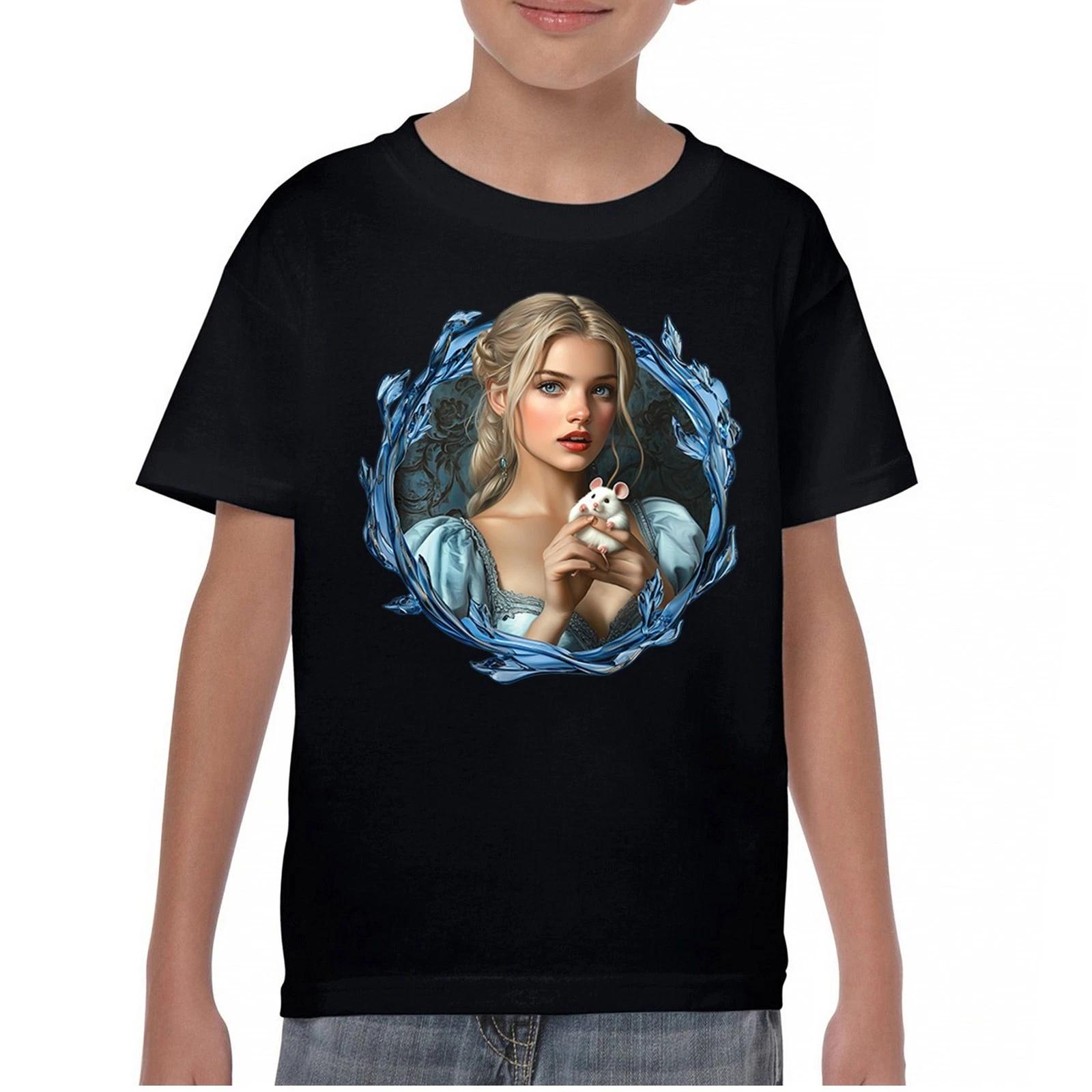 Storybook Cinderella Youth kids boys T-Shirt Fairytale Romantic Elegant Princess Kids 130