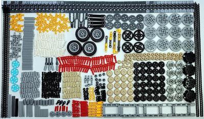 833 Teile MOC Technic STEM-Teile, Auto-Getriebeachse-Radverbinder-Bausteine-Zubehörteil-Set, Kettenglied-Stiftverbinder-Gelenkstein, Stoßdämpfer