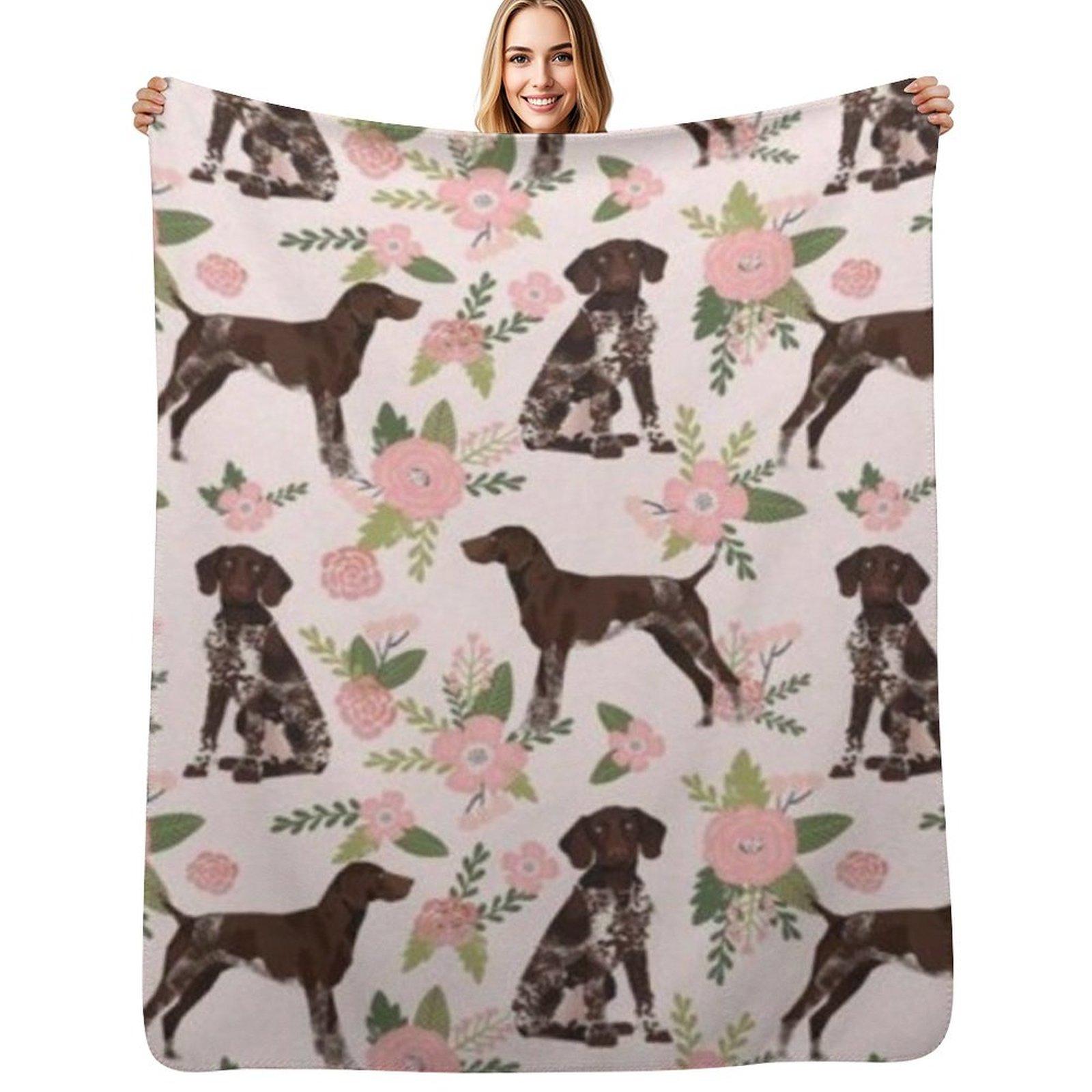 GERMAN SHORTHAIR Throw Blanket Summer Cool Breathable Blanket for Sleeping Size: 75*100cm, Weight: 230 GSM