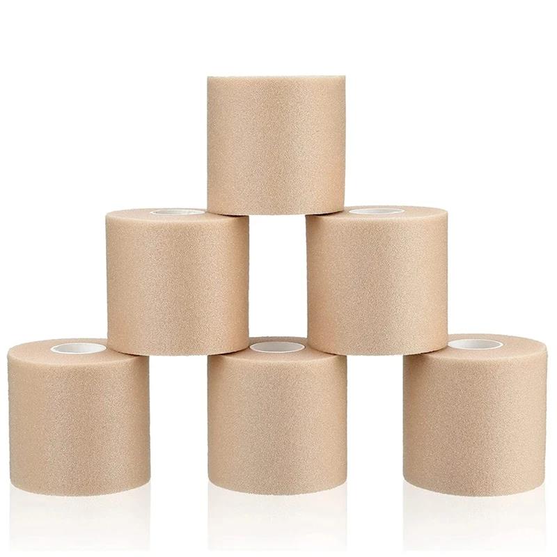 Sofort verfügbar 1 Rolle Schaumstoff Baumwolle Hautfolie Selbstklebendes Elastisches Verband Ellbogen Knie Maske Sport Pre-Wrap Für Sporttape