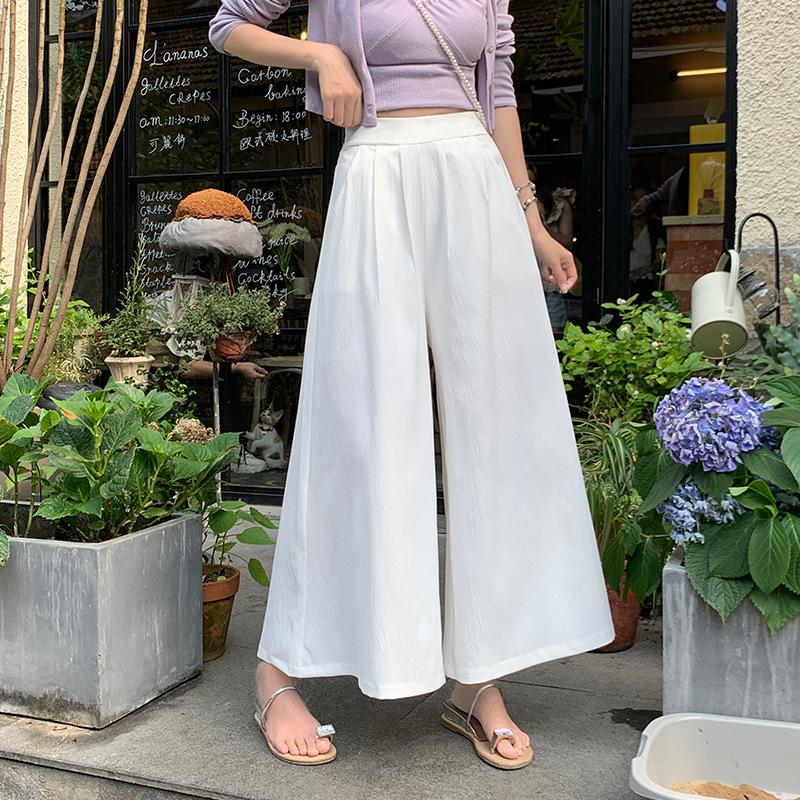 

Women s Summer Thin New Cotton and Linen Slimming Loose Large Size Ice Silk Straight Wide-leg Pants L белый