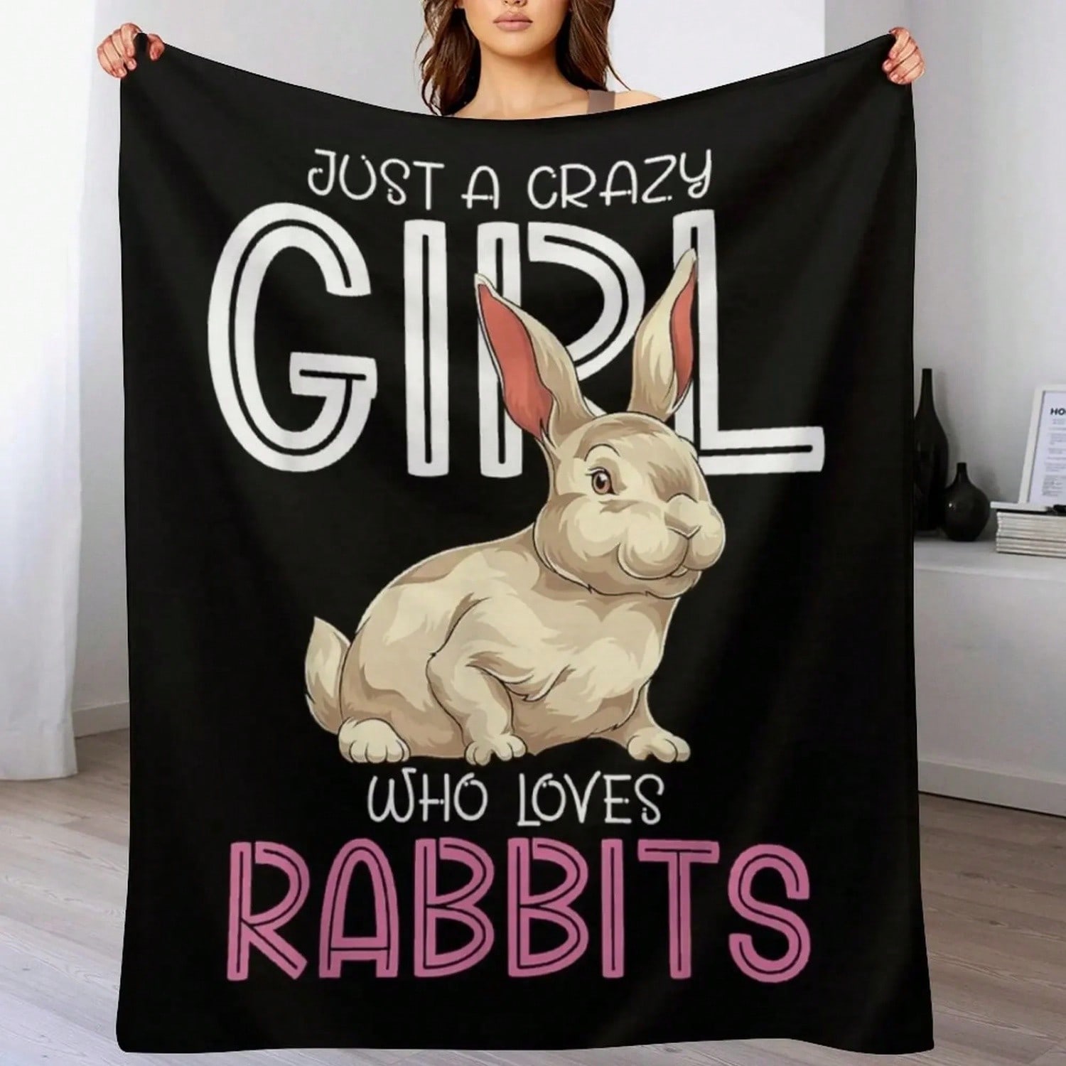 Animal Lover Bunny Just A Crazy Girl Who Loves Rabbits T-Shirt S