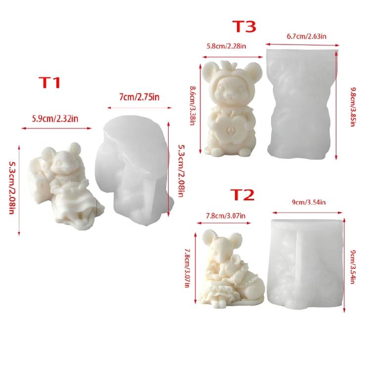 Mouse Shape Candle Silicone Mold Dishwasher Safe Use For Wax Melts Soap Making Unique Decorative Projects