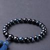 Blue Tiger Eye Prayer 22 with Silk Perfect for Informal Prayer Natural Power Memorial Buddhist Memorial Service Men's Beads, Beads, Tassel, Obon,